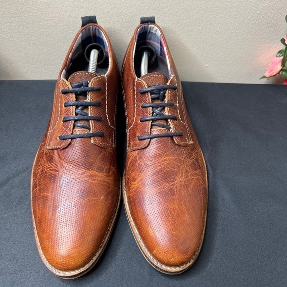 🌹Bullboxer Brown Leather Shoes Men’s 10 Casual Work Office Business Texetos - Picture 5 of 14
